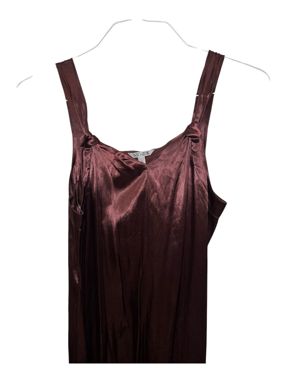 NIC+ZOE Redwood Satin Midi Slip Dress Size Medium $168 Retail NWT - Picture 4 of 10